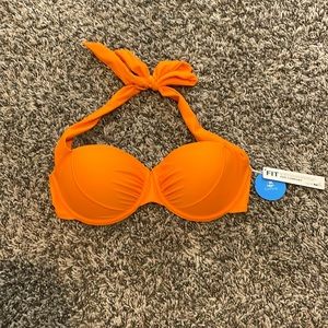 Cupshe bikini top size small bright orange color